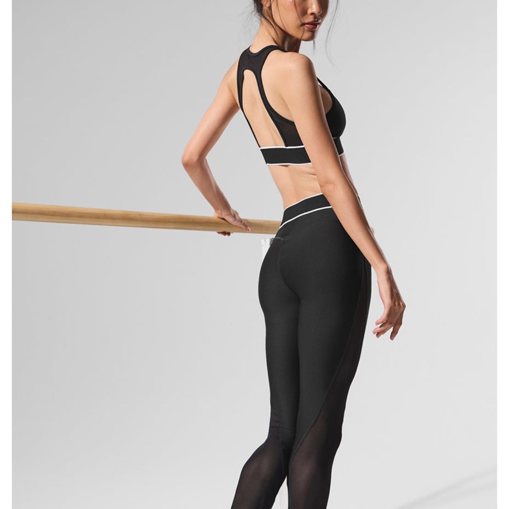 NWT ALO Airlift Mesh High Waist Darling Stirrup Legging black size XXS - Picture 3 of 12